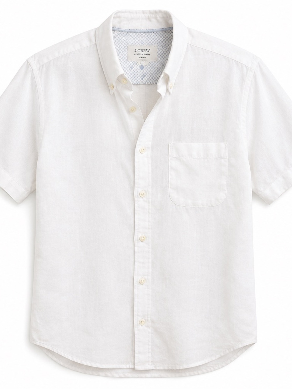 Porter & Ash Men’s 100% Linen White Button Down Shirt Size L
